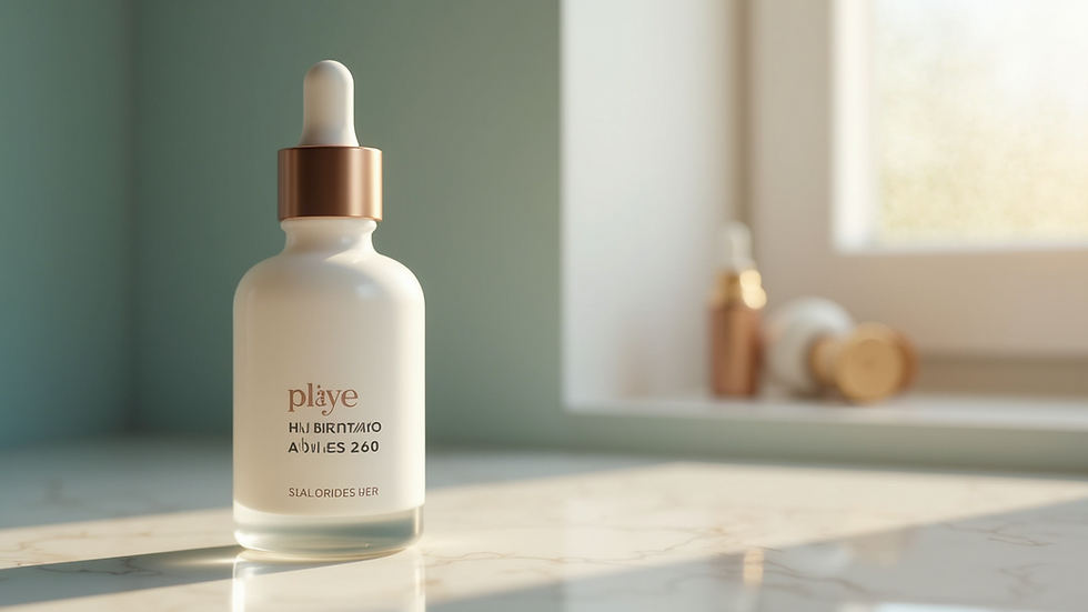 Close-up view of a bottle of hyaluronic acid serum