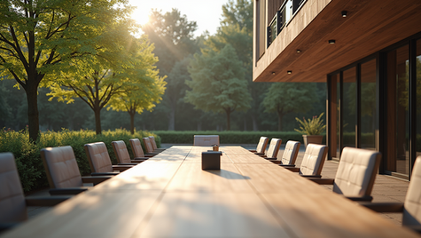 A tranquil setting that invites team collaboration.