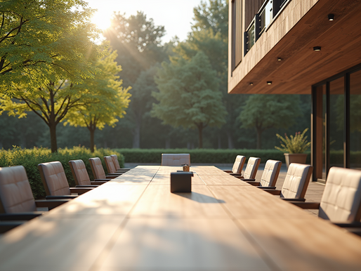 A tranquil setting that invites team collaboration.
