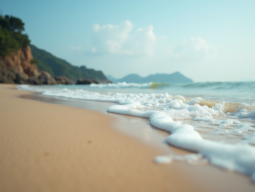 A tranquil beach in Da Nang, Vietnam, perfect for relaxation during a retreat.