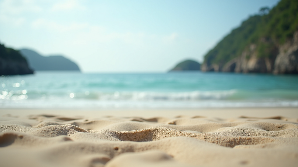 Eye-level view of a tranquil beach in Quy Nhon