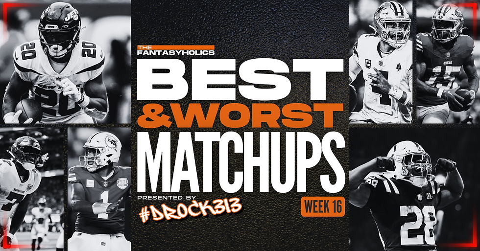 Best/Worst Matchups - 20215 Week 16