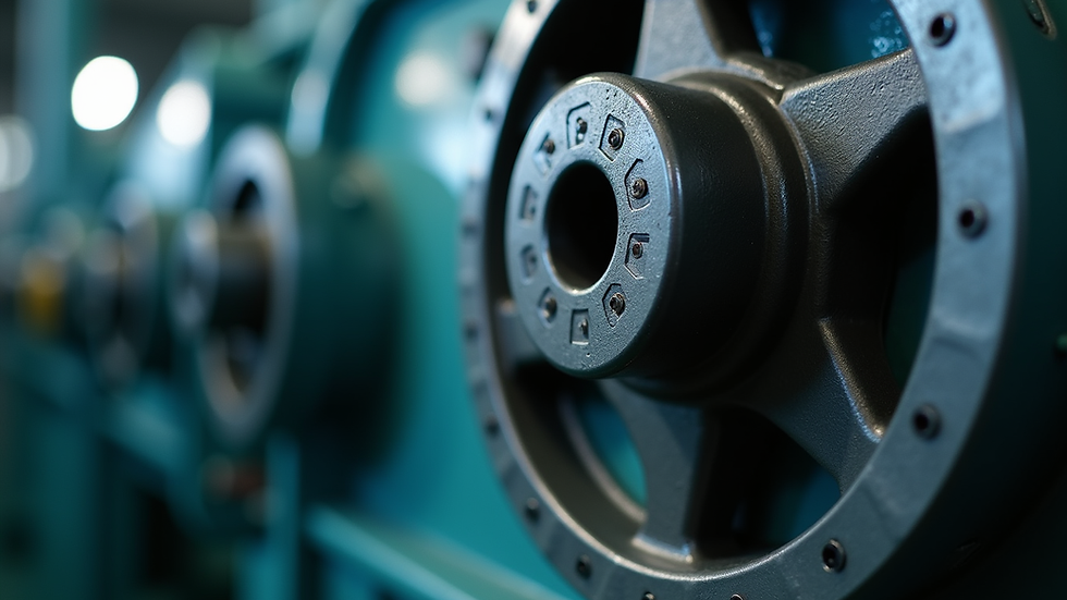 Close-up view of industrial pump impeller