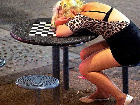 Young men and women behaving badly