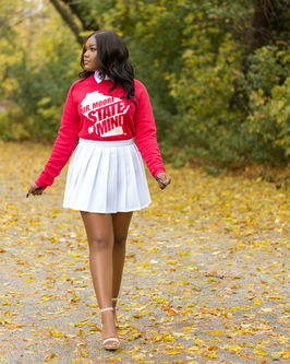 Girl walking in woods