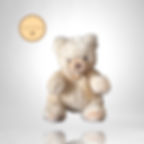 Peluche Ours Beige Noeud Satiné Assis