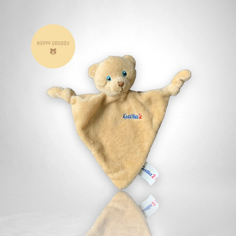 Peluche doudou ours beige Gallia