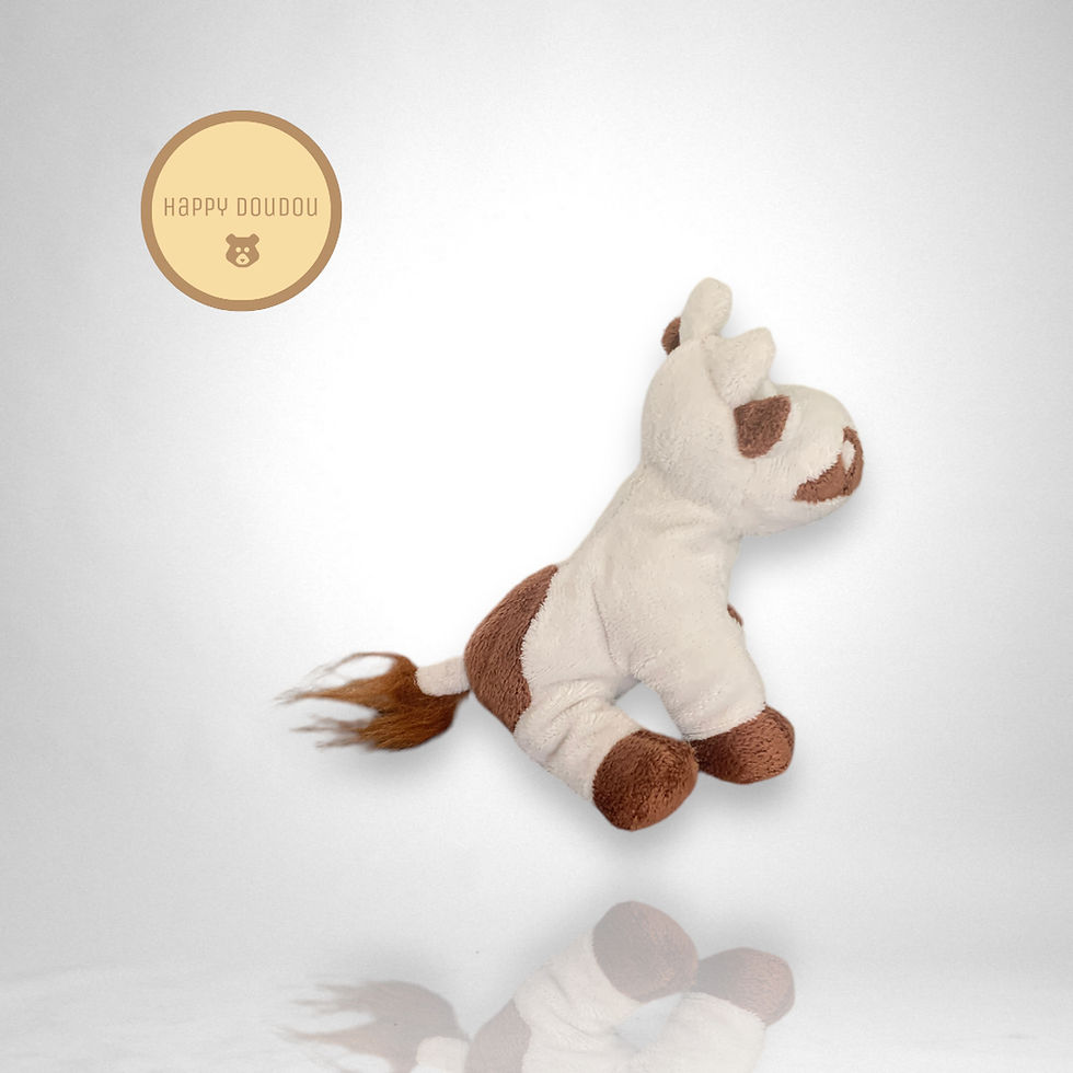Miniature : Peluche vache blanche et marron Auchan