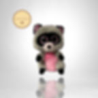 Peluche raton laveur gris rose Rocco 2015 TY