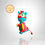Miniature : Doudou Vache rouge et bleu Patawak