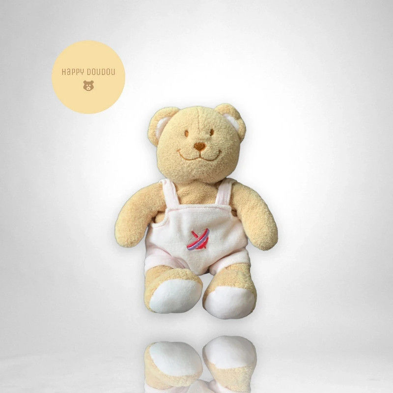 Peluche Doudou Ours rose toupie Influx
