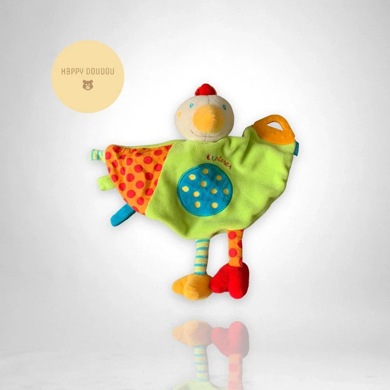 Peluche doudou poule oiseau Fehn Babysun
