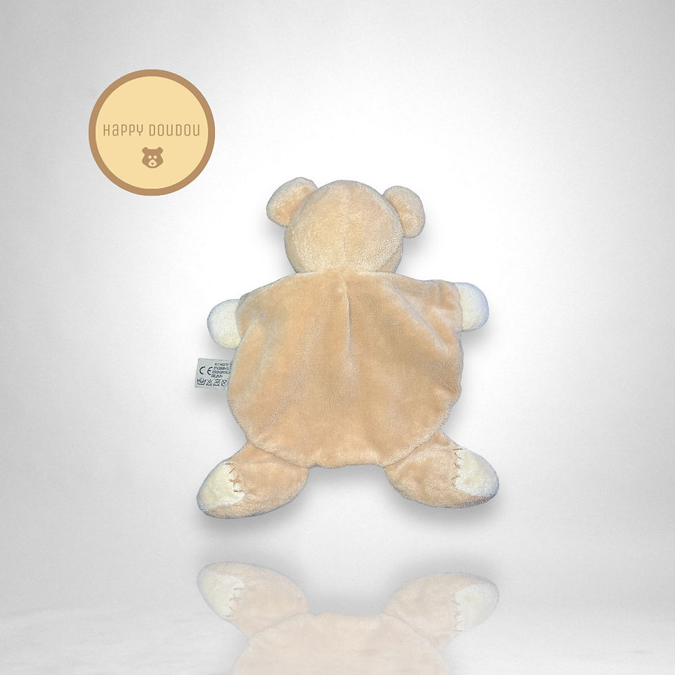 Miniature : Doudou plat ours beige marron nicotoy