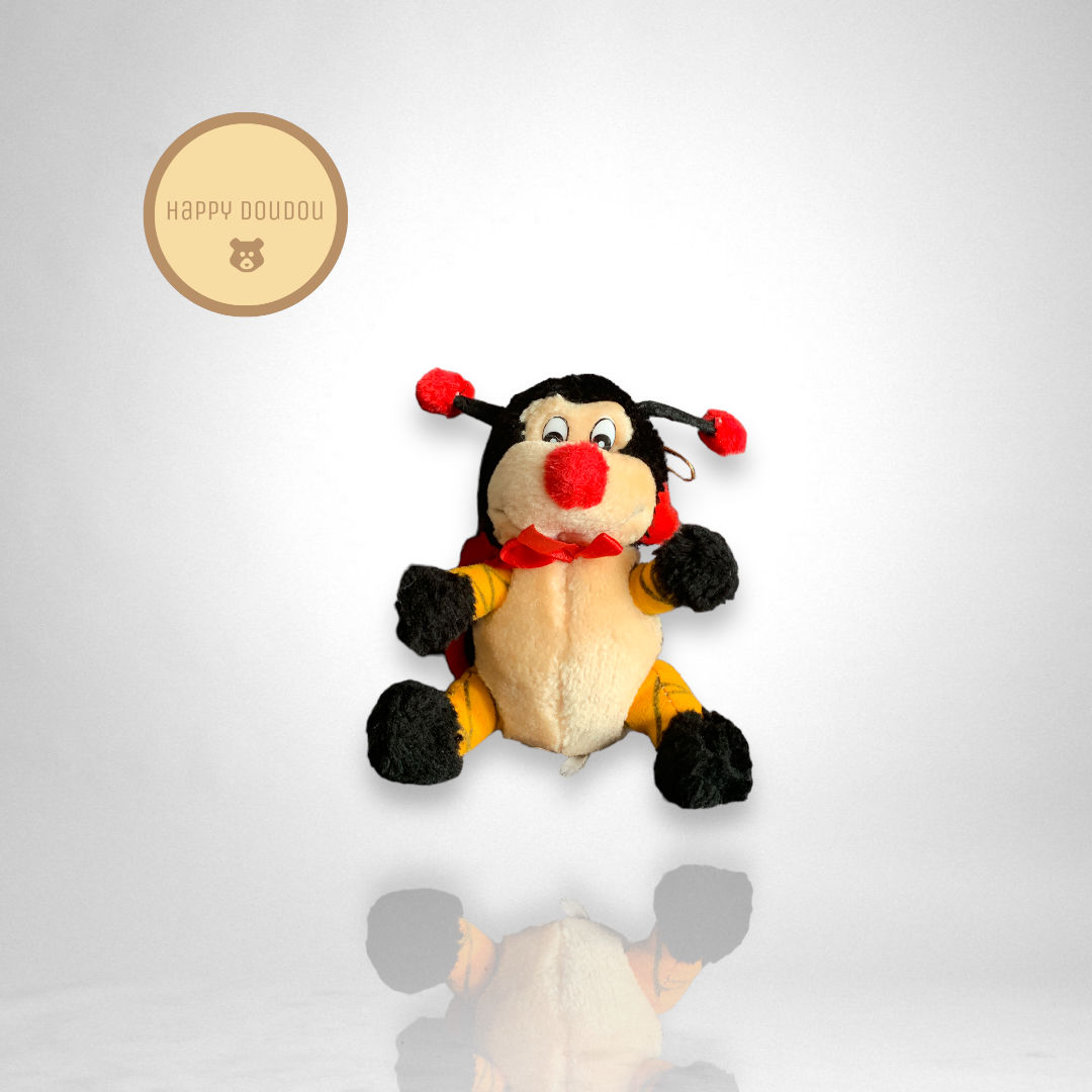 Doudou Peluche coccinelle noir et rouge Eluz