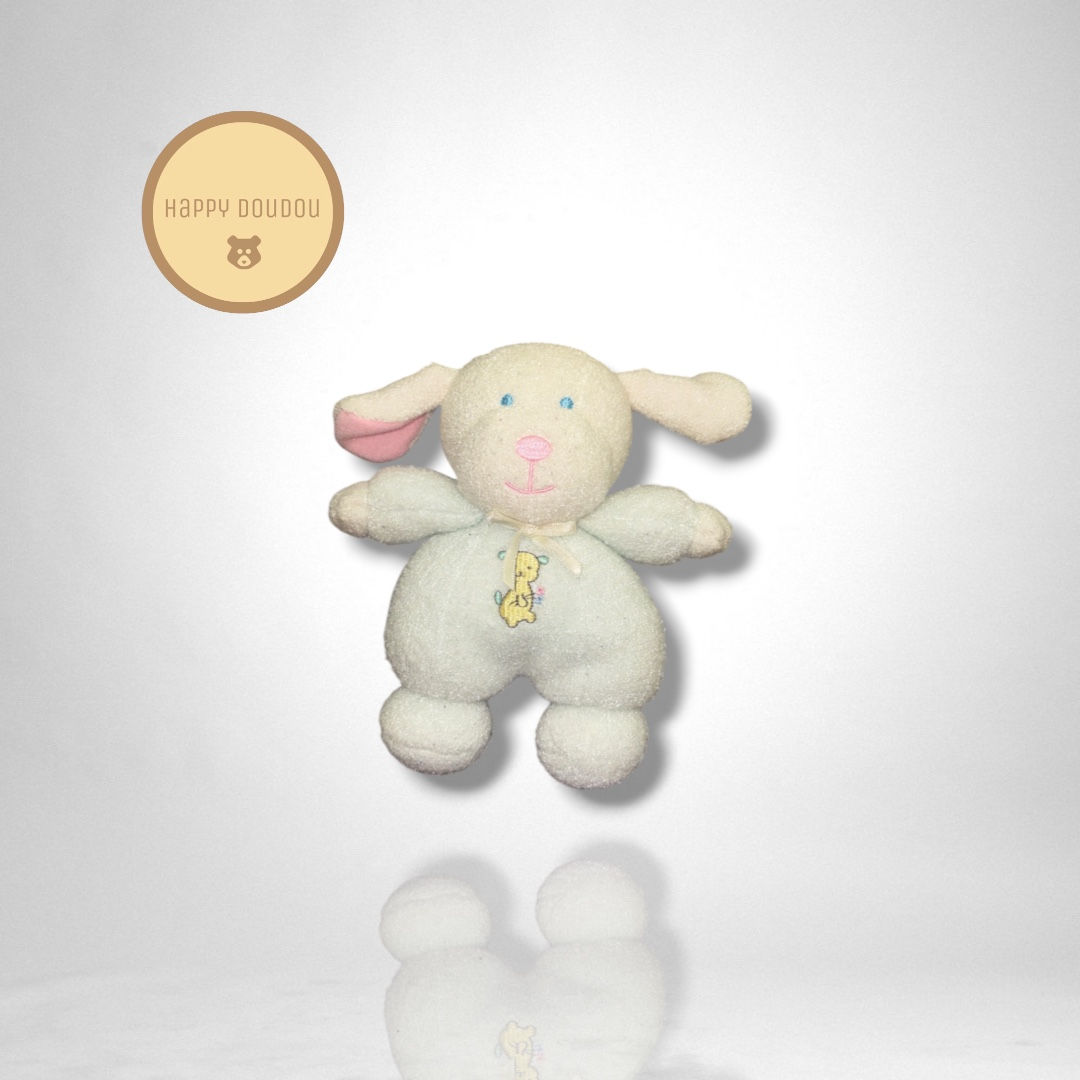 Peluche Chien Blanc Bleu Luminou