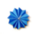 Decorative wall clocks in shades of blue 'Origami blue' - frontal view