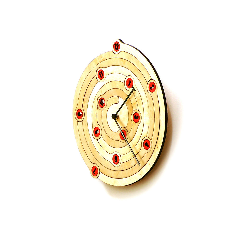 Miniaturbild: Unique wall clock with geomettric look 'Spiral' - right side view