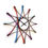 Miniaturbild: Multicolor geometric bent wood clock 'Propeller' - right side view