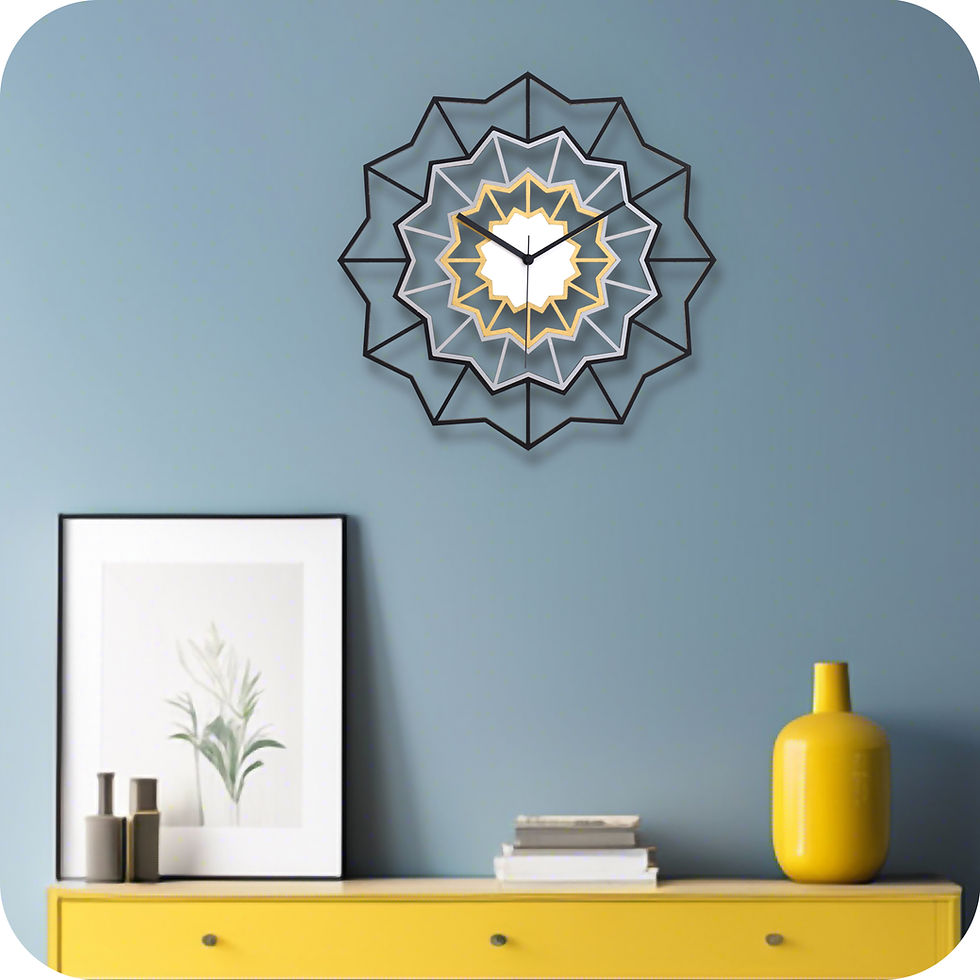 Miniaturbild: Chevron Berlin wall clock with delicate dial - on blue wall