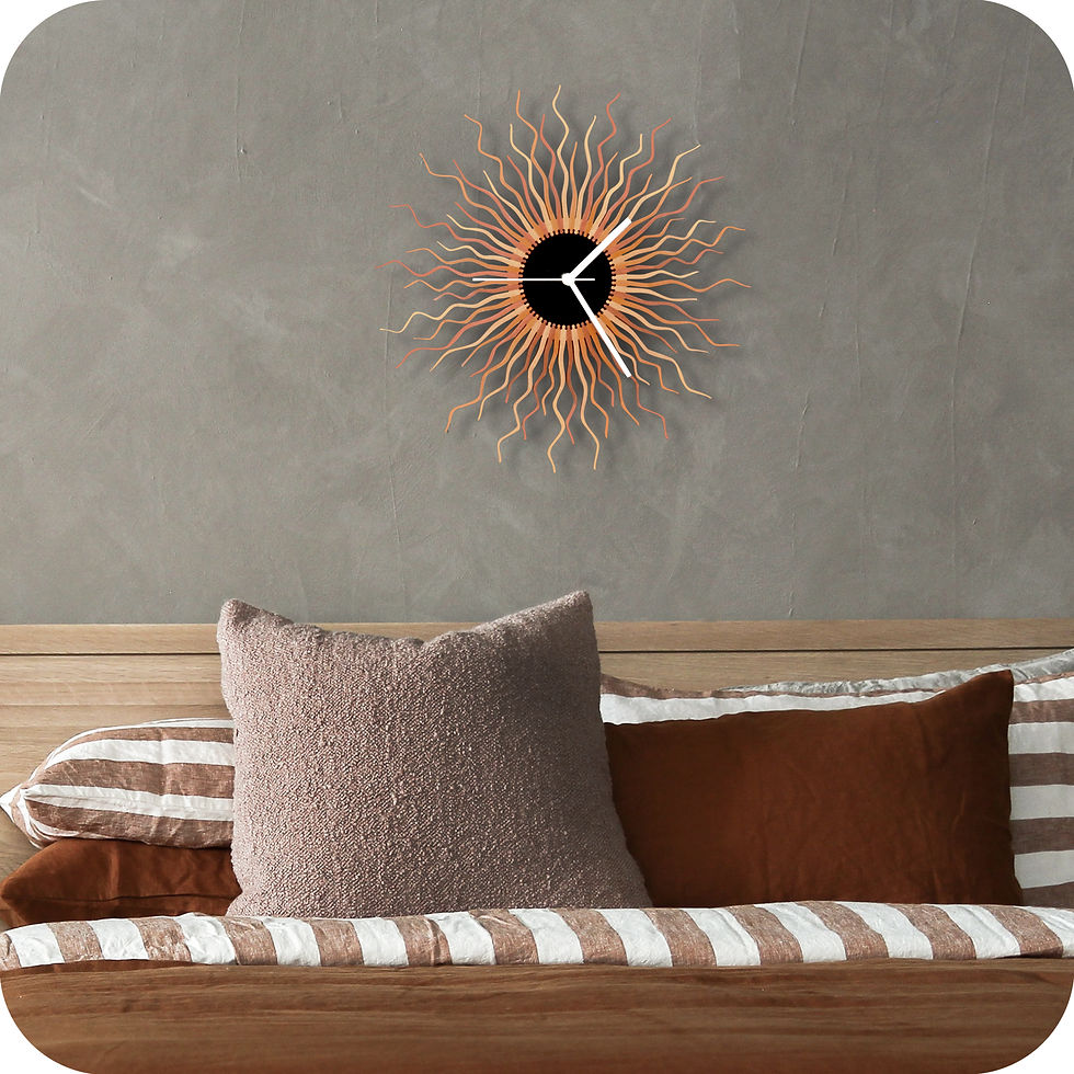 Miniaturbild: Medusa copper - organic starburst clock with metallic paint