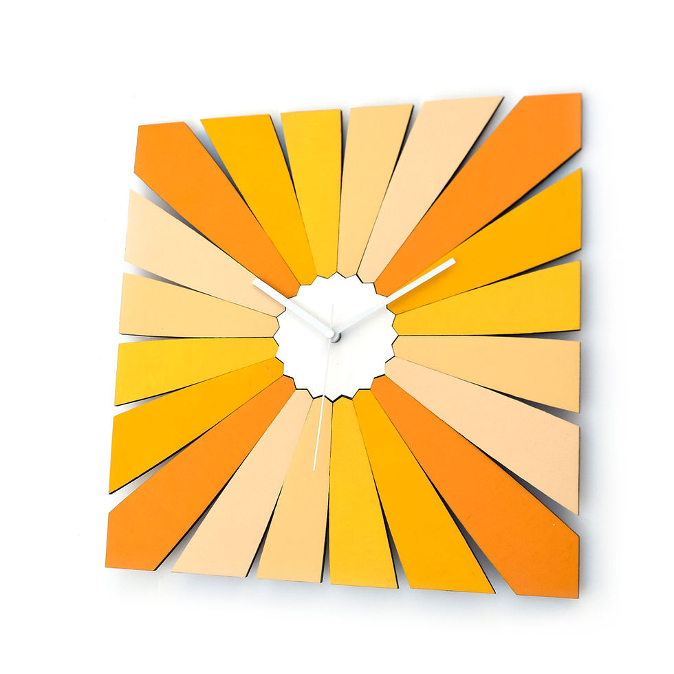 Thumbnail: TimeBlend yellow - rectangular wall clock with color gradient