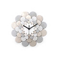 Floral pattern solid wall clock in 4 shades of silver - Dahlia silver
