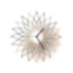 Contemporary wall clock in shades of silver 'Fireworks Silver' - frontal view