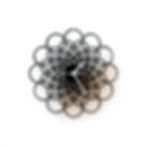 Rings black - wooden wall clock with geometric pattern - frontal view