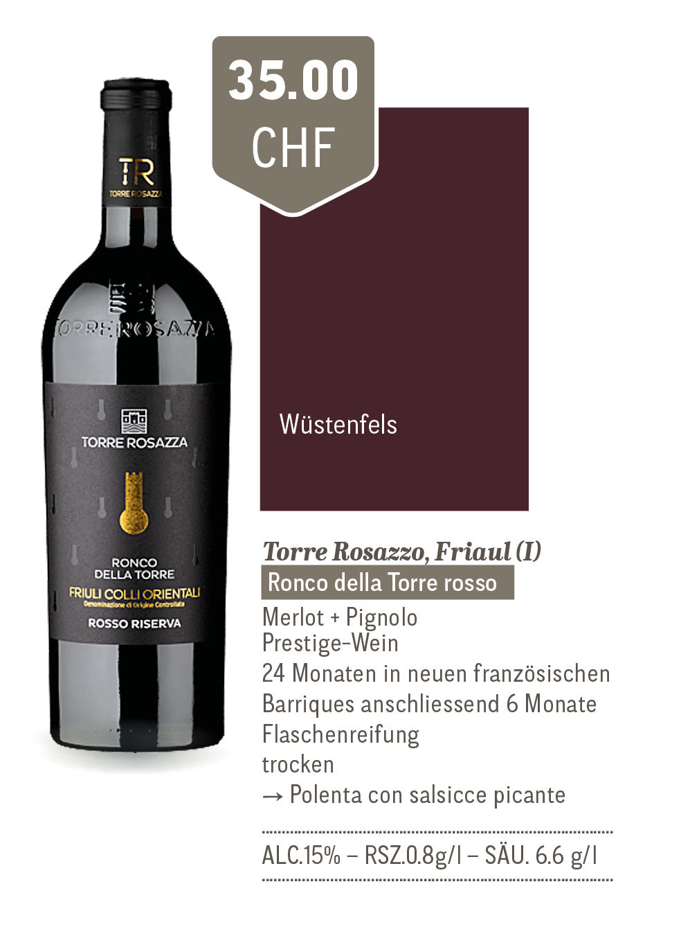 Ronco della Torre rosso – Friuli Colli Orientali doc