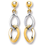 Thumbnail: Two Colour Gold Interlink Earrings Yellow and White Gold 28Mm Drops Hallmarked
