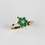 Thumbnail: 14K Yellow Gold Lab Grown Diamond & Emerald Ring round Cut 0.27 Ctw Women Gifts
