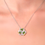 Thumbnail: 0.80 ct Green Tourmaline Clover Knot Pendant in Sterling Silver