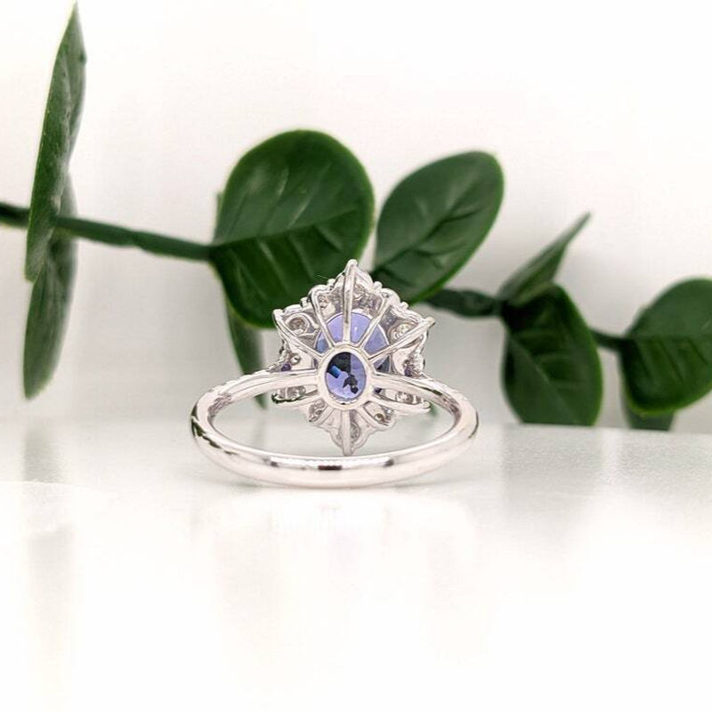 Thumbnail: 2 ct Tanzanite and Diamond 14K White Gold Ring