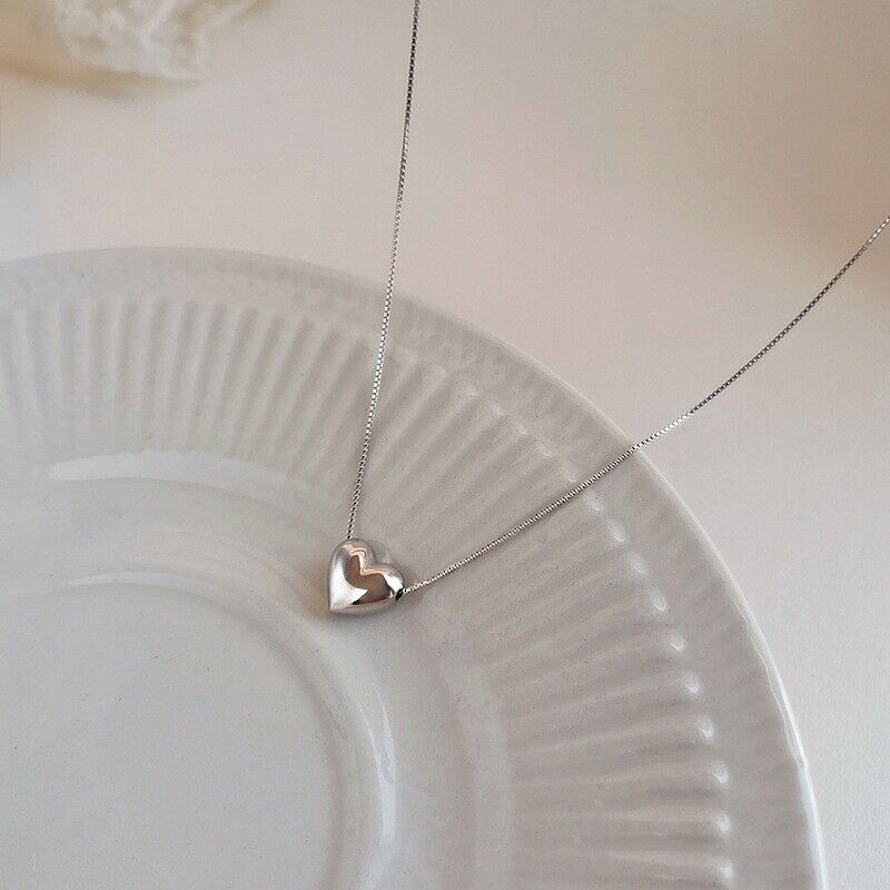 Thumbnail: Elegant 925 Silver Heart Pendant Necklace for Women and Girls Gift