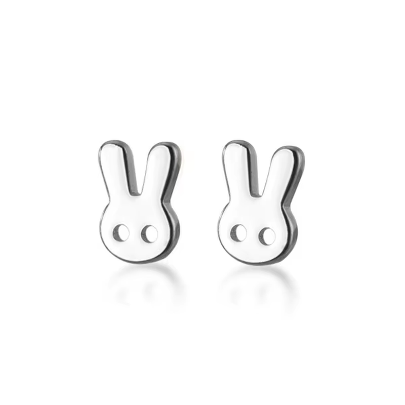 Thumbnail: Trendy Minimalist Sterling Silver Mini Small Love Heart Stud Earrings