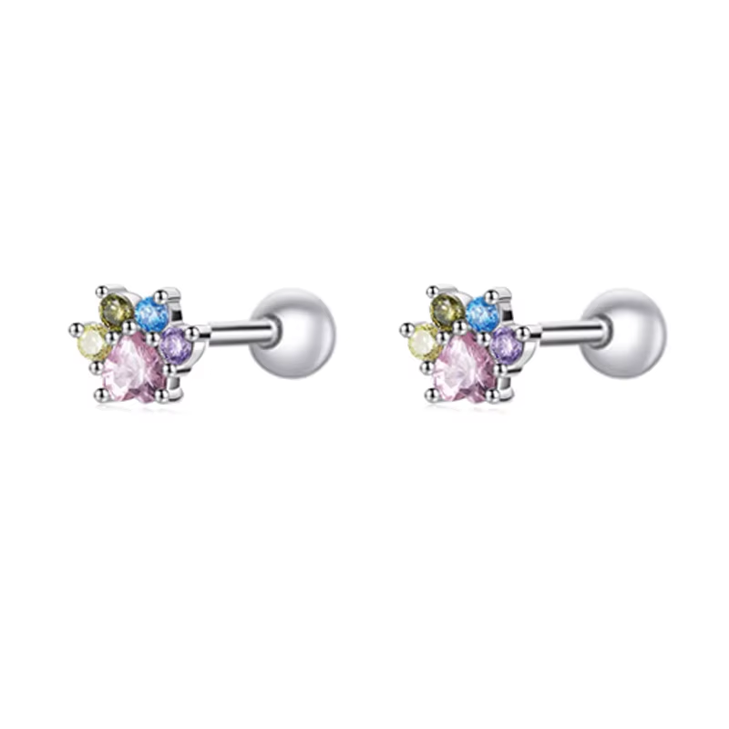 Thumbnail: 925 Sterling Silver Brilliant Star Earrings for Women Tiny Butterfly Stud Earrin