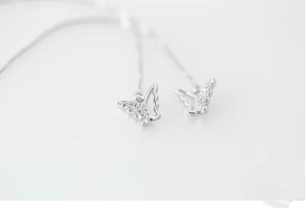 Thumbnail: Hot Sale Long Butterfly 925 Sterling Silver Earrings for Women Fashion Jewelry S