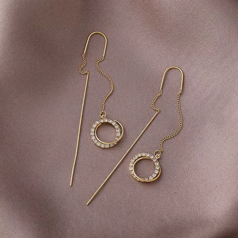 Thumbnail: 2022 Elegant Female Square Zircon Drop Earrings Charm Bride Wedding Earrings for
