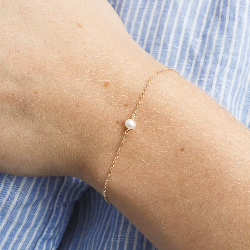 Thumbnail: Minimalist Stainless Steel Bracelets for Women Sea Imitation Pearl