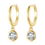 Thumbnail: 925 Sterling Silver Clear CZ Waterdrop Hoop Earrings for Women, 14K Gold Plated 