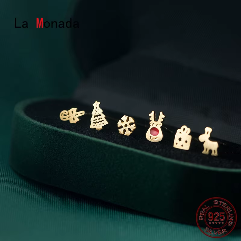 Thumbnail: Silver Earrings Small Christmas Set Studs