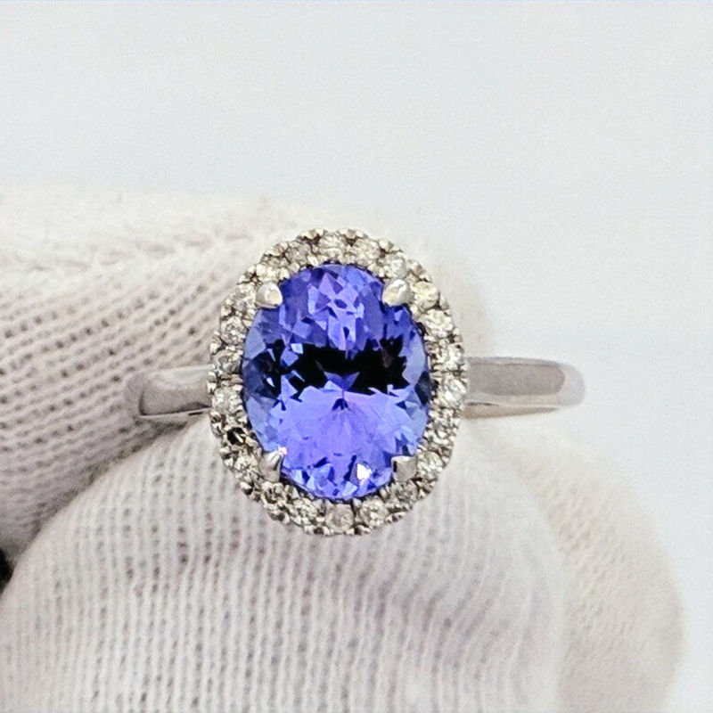 Thumbnail: 14K White Gold Tanzanite and Diamond Ring