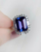 Thumbnail: AAAA 3 carat Emerald Cut Tanzanite and Diamond 