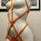 Thumbnail: Orange “Déjà” Harness and G-String Set with Wide Straps, Side Front View