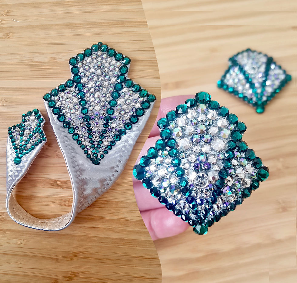 Green and Silver Deco Delight Set Fully Embellished