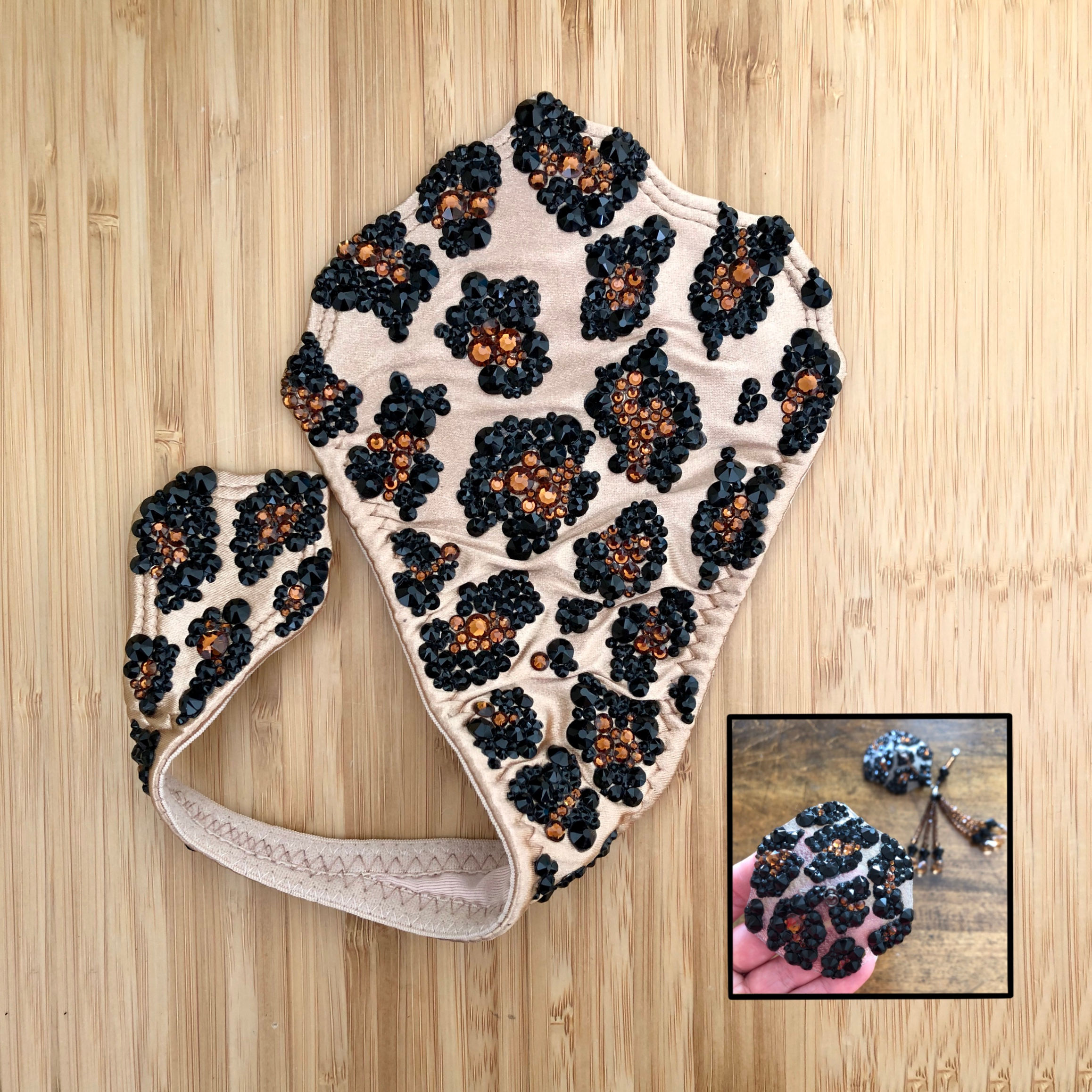 Custom Leopard Print Fully Embellished Eugie and Pasties