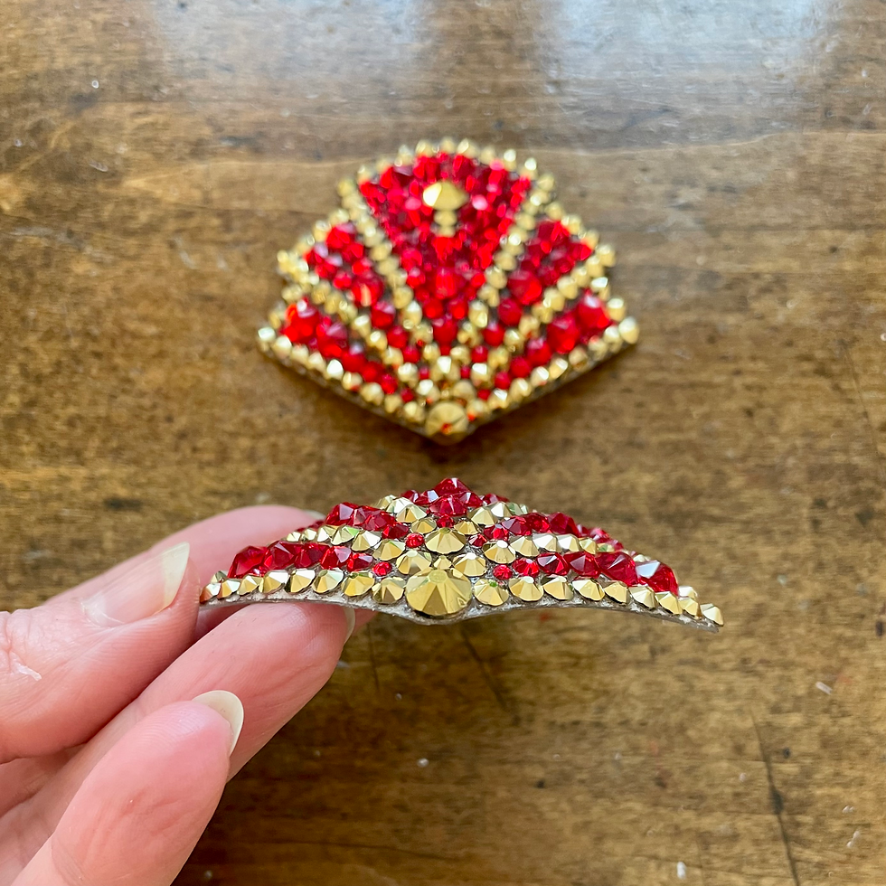Thumbnail: Red and Gold Deco Pecties Bottom View