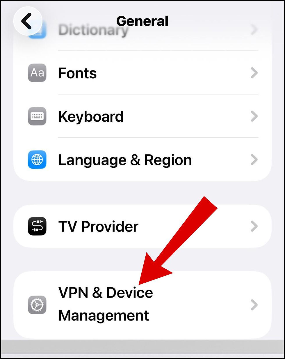 iPhone VPN and device Management