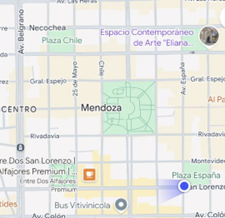 principais praças da cidade de Mendoza