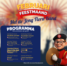 Februari Feestmaand bij de Jong Flora Band: muziek, plezier en gratis activiteiten voor kinderen